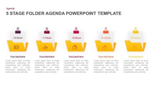 5 Step Folder Agenda PowerPoint Template &#038; Keynote Diagram