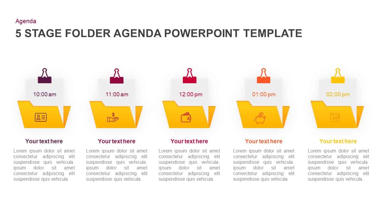 5 Step Folder Agenda Powerpoint Template Keynote Slidebazaar Com