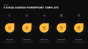 5 steps agenda template for PowerPoint and keynote