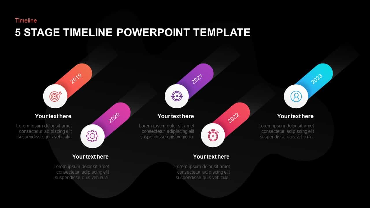 5 steps timeline template for PowerPoint & Keynote