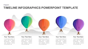 5 year timeline balloon PowerPoint template