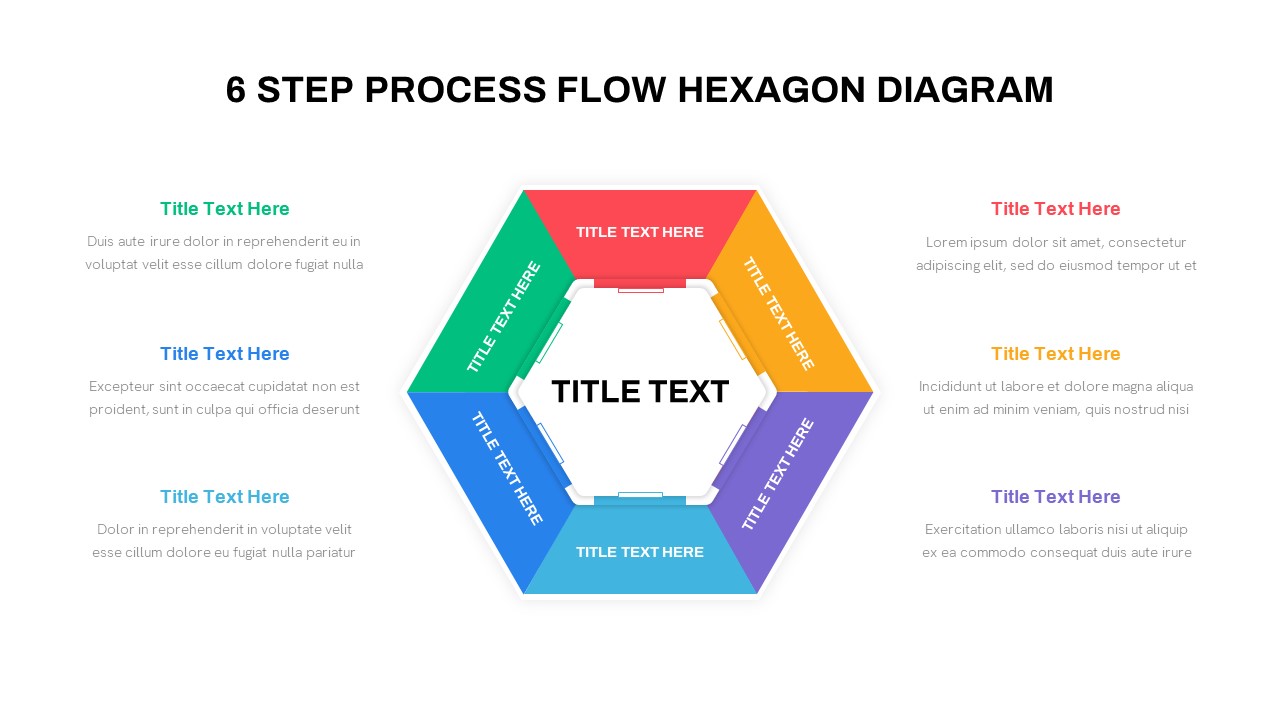 6 Step Process Flow Hexagon powerpoint