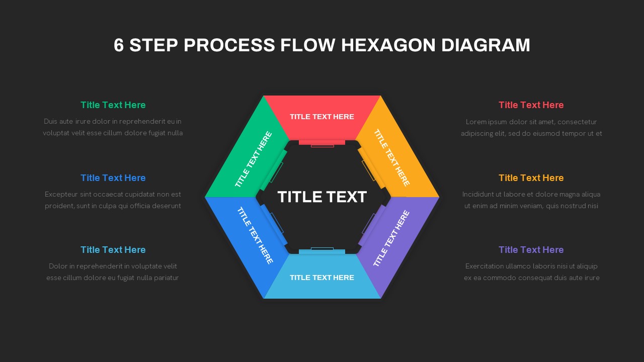 6 Step Process Flow Hexagon ppt