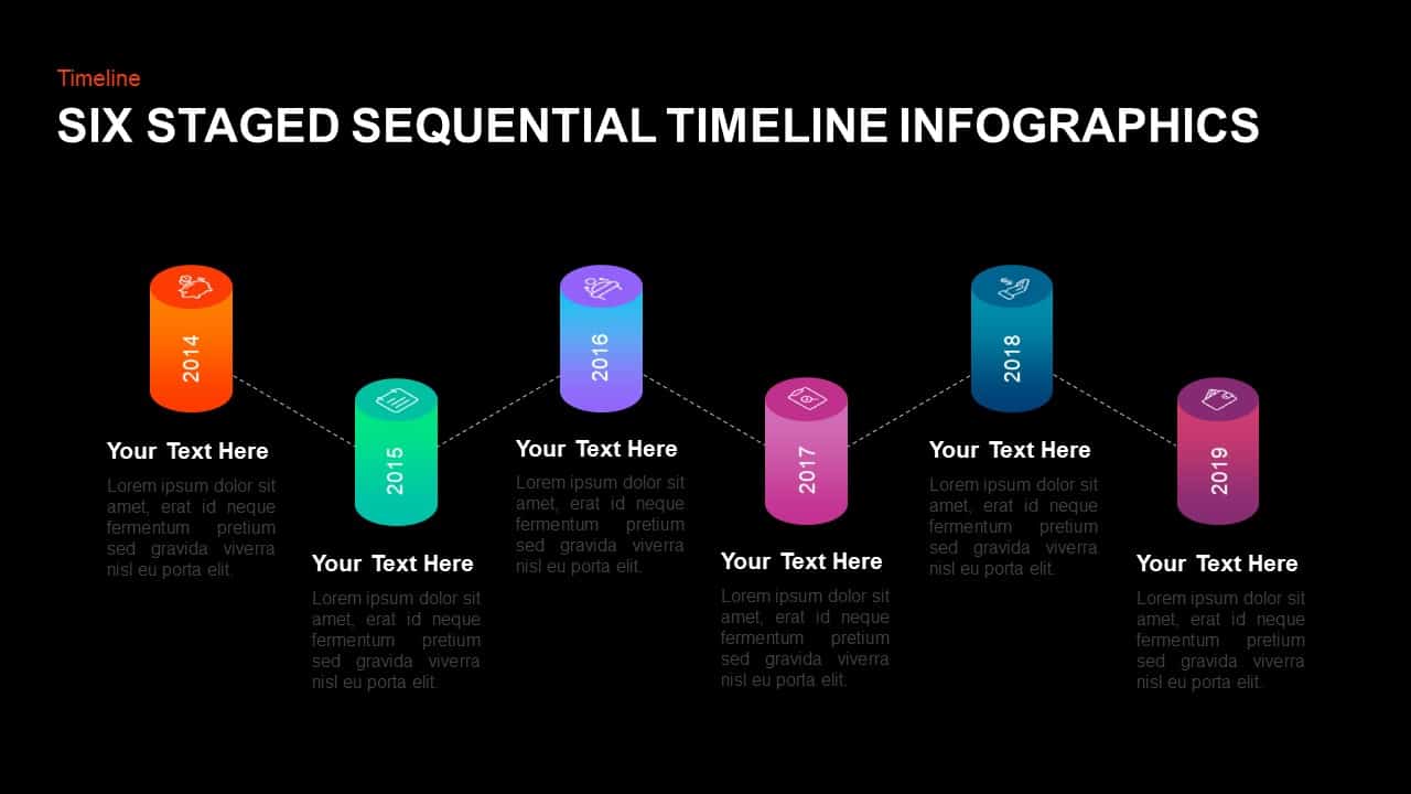 6 Step Sequential Timeline Template For Powerpoint And Keynote 2834