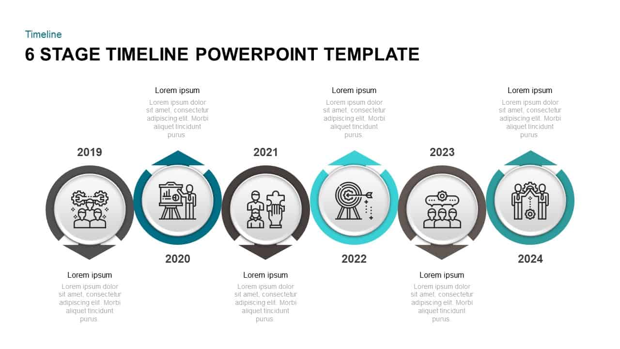 6 Step Timeline PowerPoint Template & Keynote Diagram