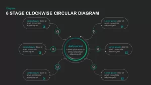 6 Steps Clockwise Circular Diagram Template for PowerPoint