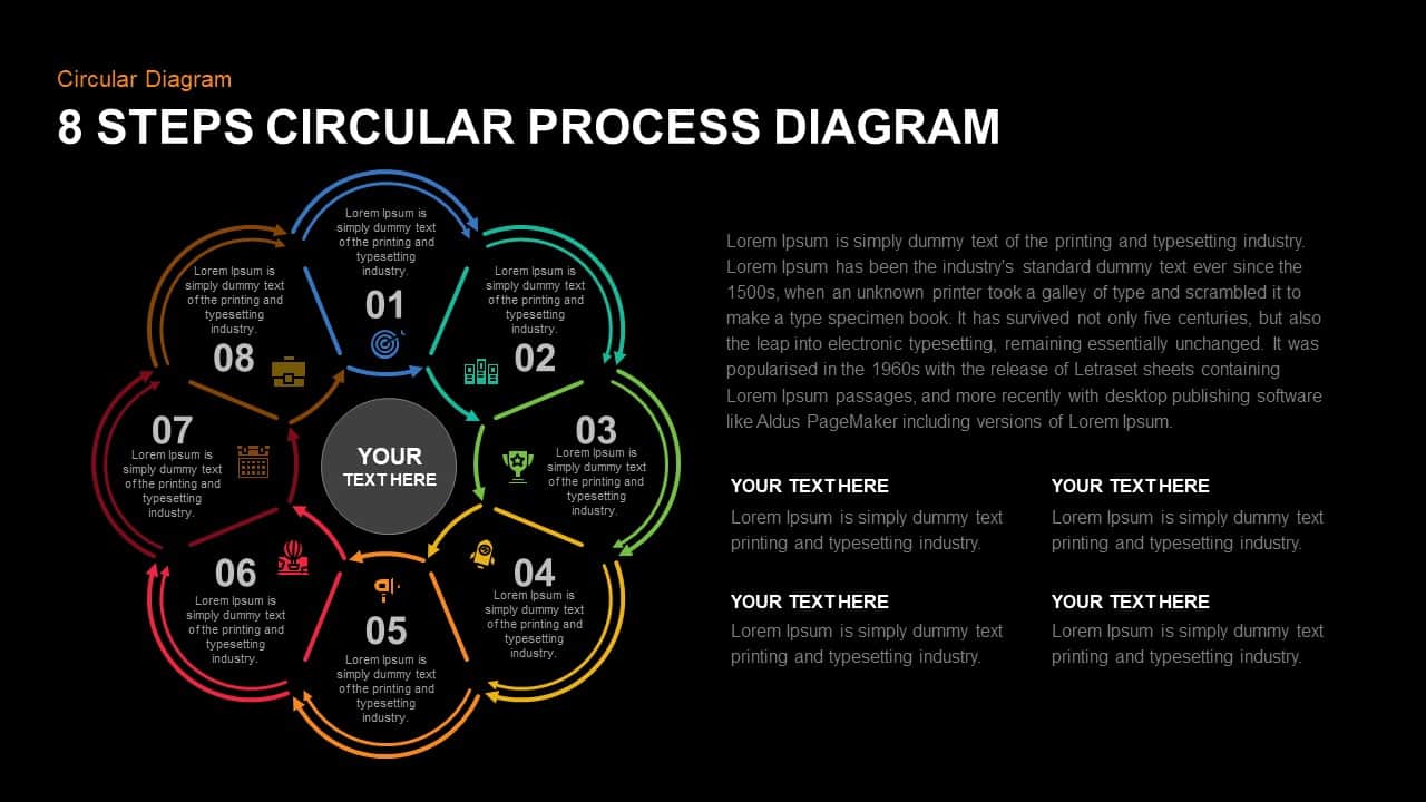 8 Step Circular Process Diagram Powerpoint Template And Keynote 8012