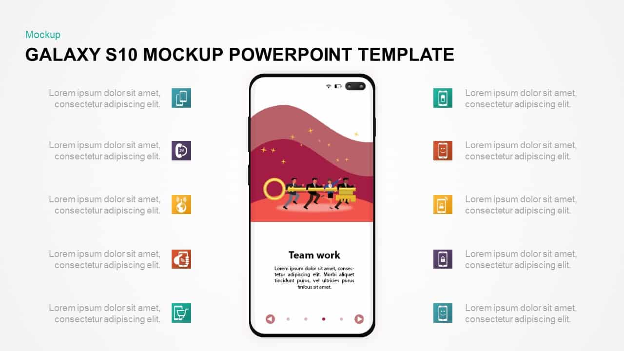 Galaxy S10 Mockup Powerpoint Template Keynote Slidebazaar Com