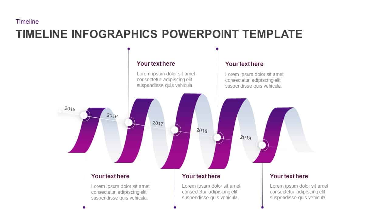 Timeline Infographics Ribbon PowerPoint Template & Keynote Diagram