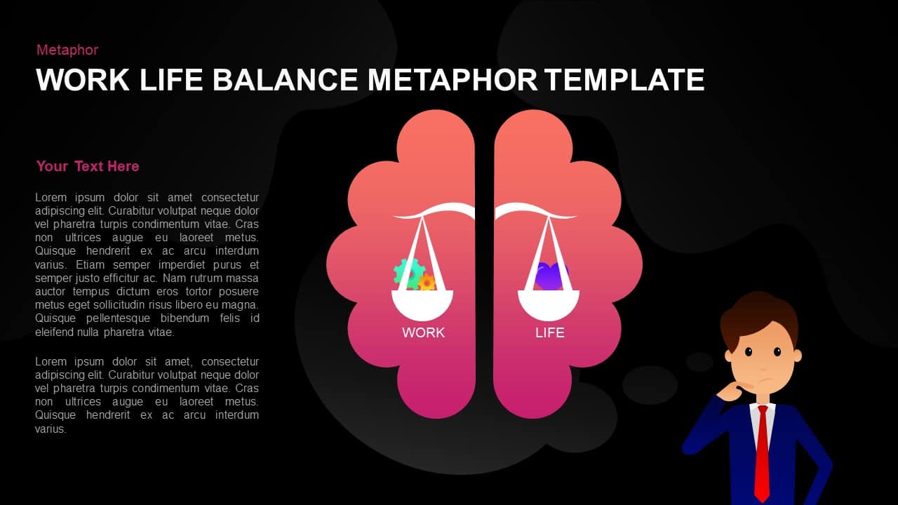 Balance Shape with Hand PowerPoint Template