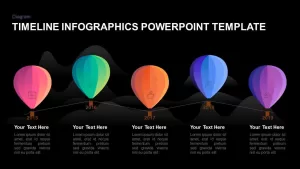 PowerPoint 5 year timeline balloon template