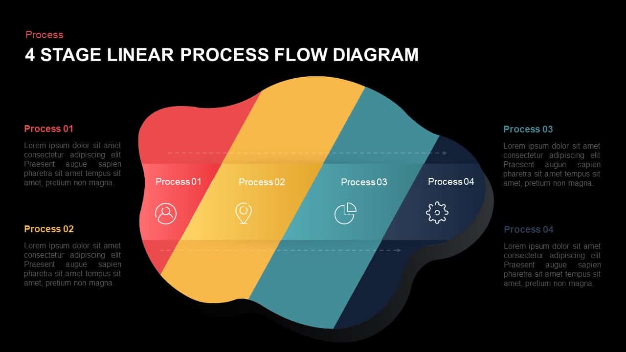 linear Process Flow Diagram Template for PowerPoint