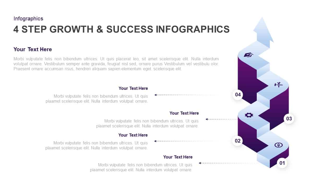 4 Step Growth and Success PowerPoint Template