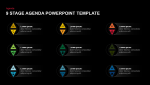 9 Steps Agenda Template for PowerPoint