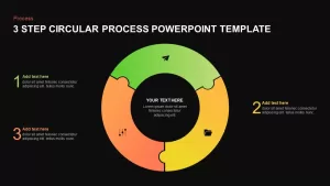 3 step circular process template for PowerPoint