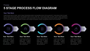 5 Stage Process Flow Diagram PowerPoint Template