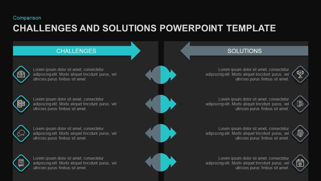 Challenges & Solutions PowerPoint Template Slidebazaar