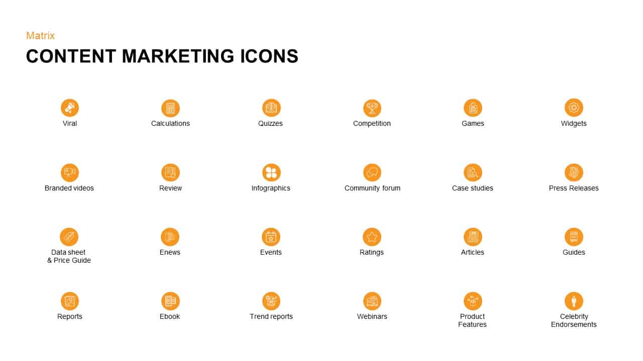 Content marketing icons