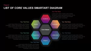 List Of Core Values SmartArt Diagram PowerPoint Template