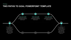 Two Paths to Goal PowerPoint Template