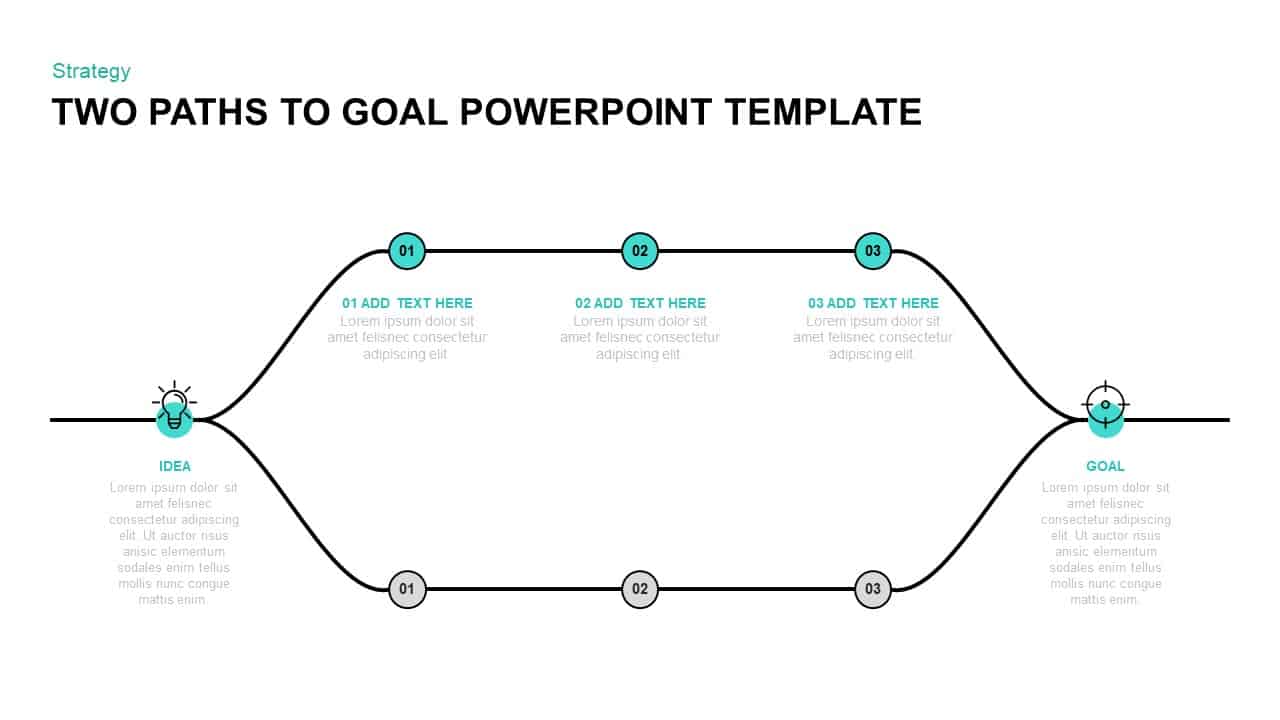 Two Paths to Goal Template for PowerPoint