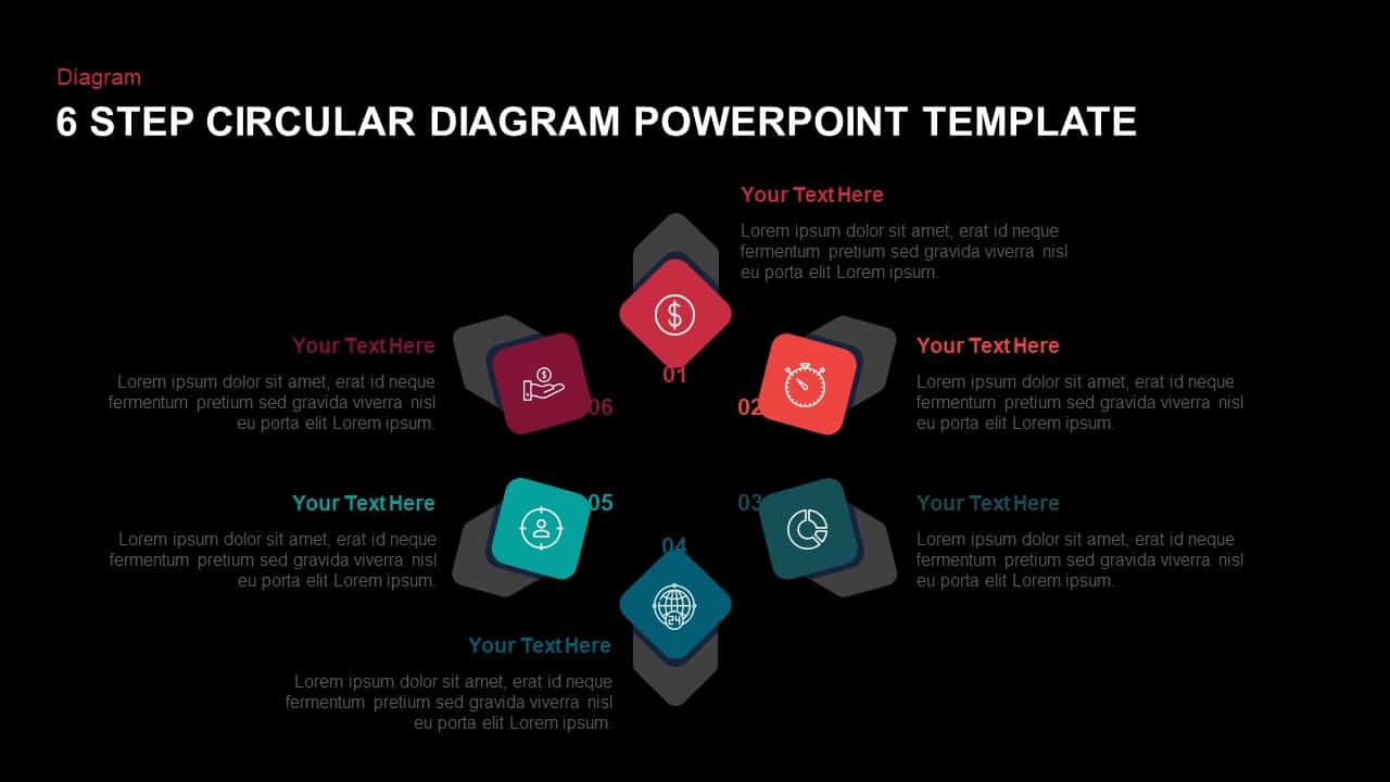 6 Step Circular Diagram PowerPointTemplate Keynote Slidebazaar