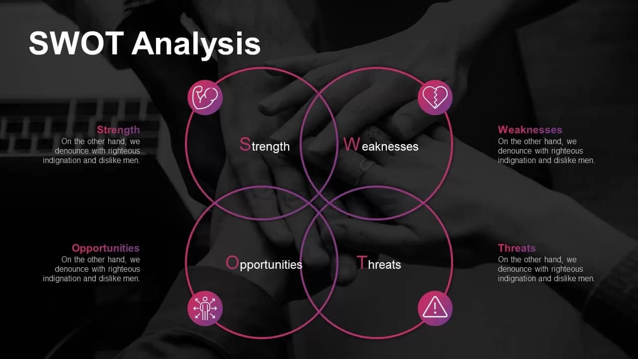 Pitch deck swot analysis PowerPoint template