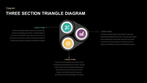 3 Section Triangle Diagram PowerPoint Template