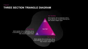 3 Section Triangle Diagram PowerPoint Template