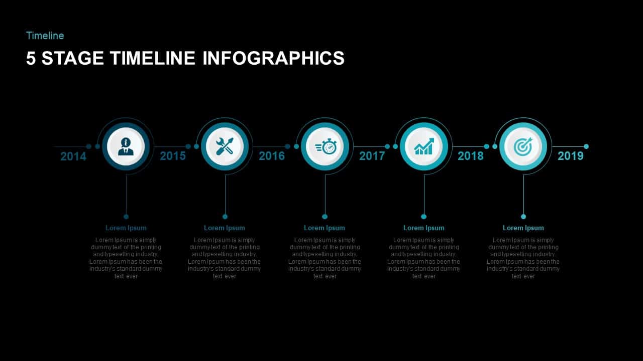 5 Stage Timeline Infographic PowerPoint Template | Slidebazaar