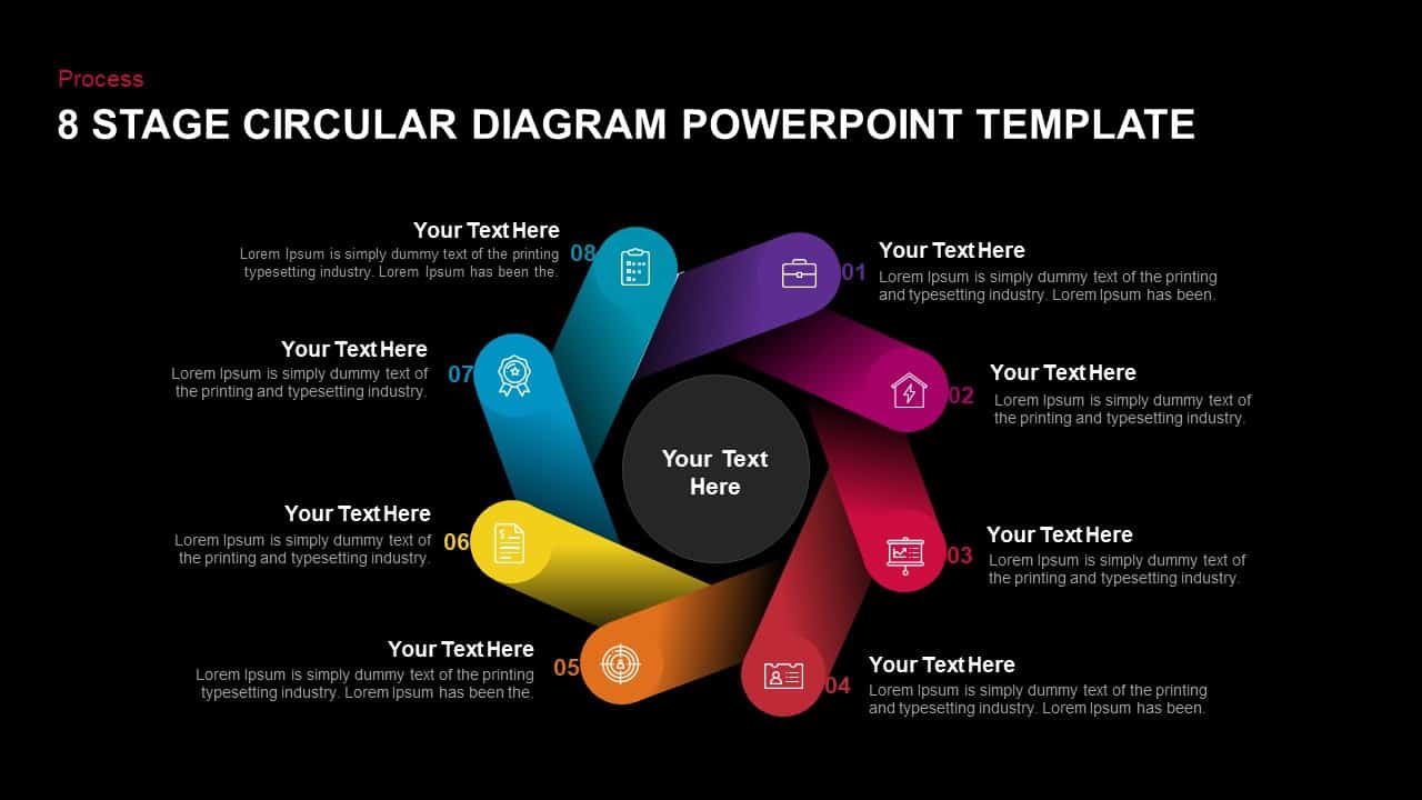 8 Step Circular Diagram Powerpoint Template Slidebazaar 0896