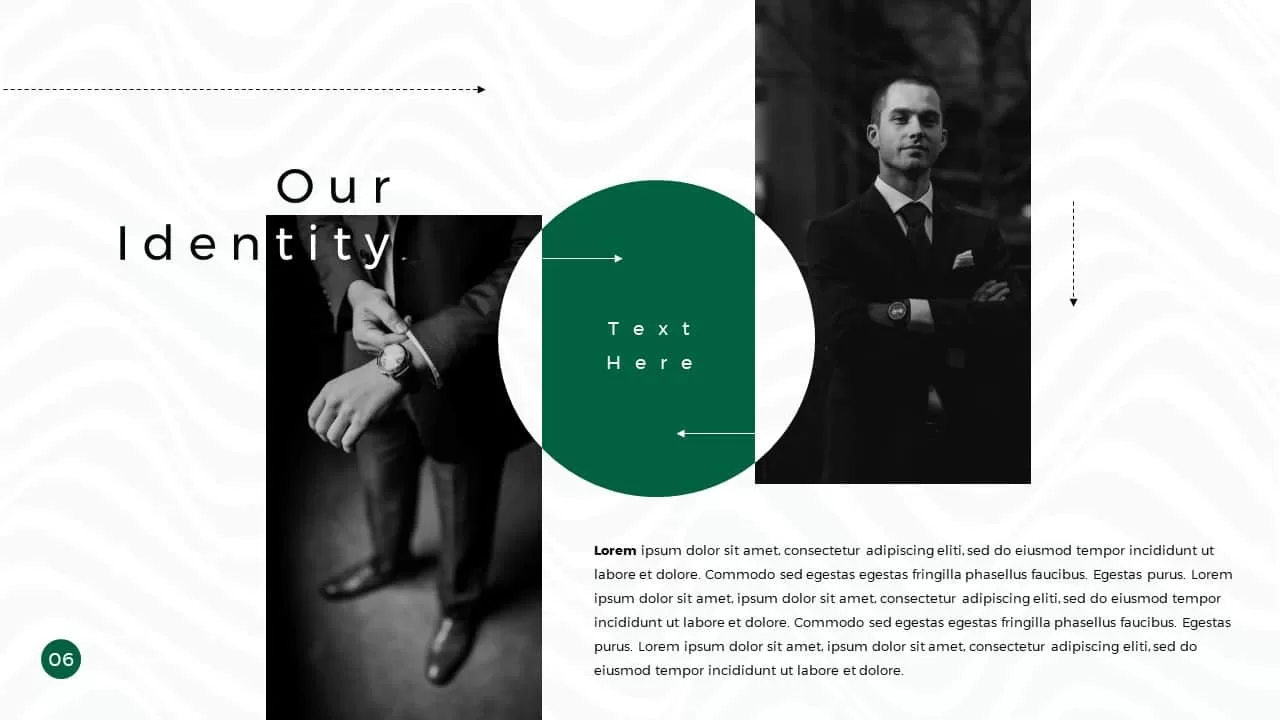 Galerio Business Presentation PowerPoint Template Our identity