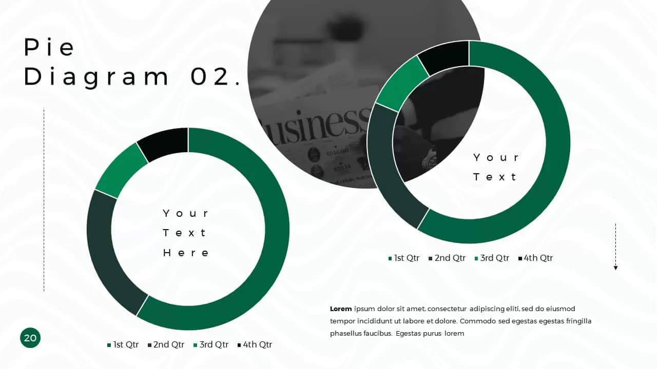 Business Presentation PowerPoint Template Pie Diagram