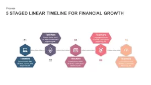 5 Staged Linear Timeline Diagram for Financial Growth