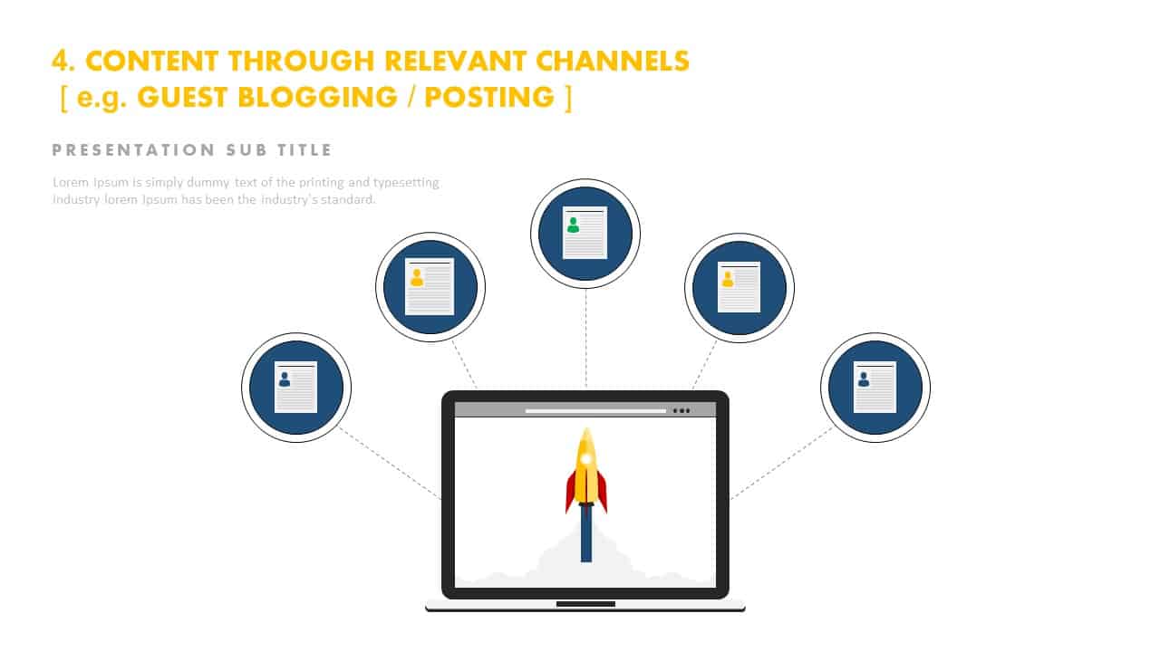 Content through relevant channels ppt template PowerPoint