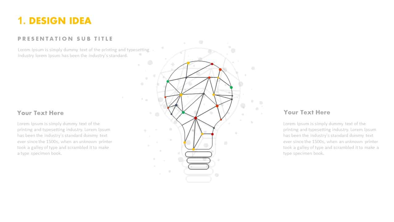 Design idea light bulb template PowerPoint