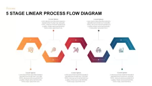 5 Steps Linear Process Flow Diagram