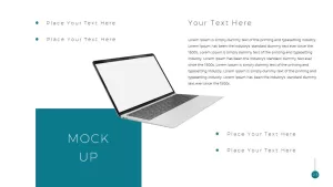 Simple Business Deck Templates for PowerPoint Presentation laptop mockup