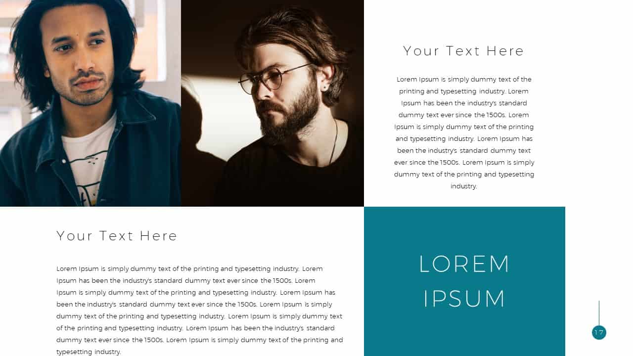 Simple Business Deck Templates for PowerPoint Presentation add text