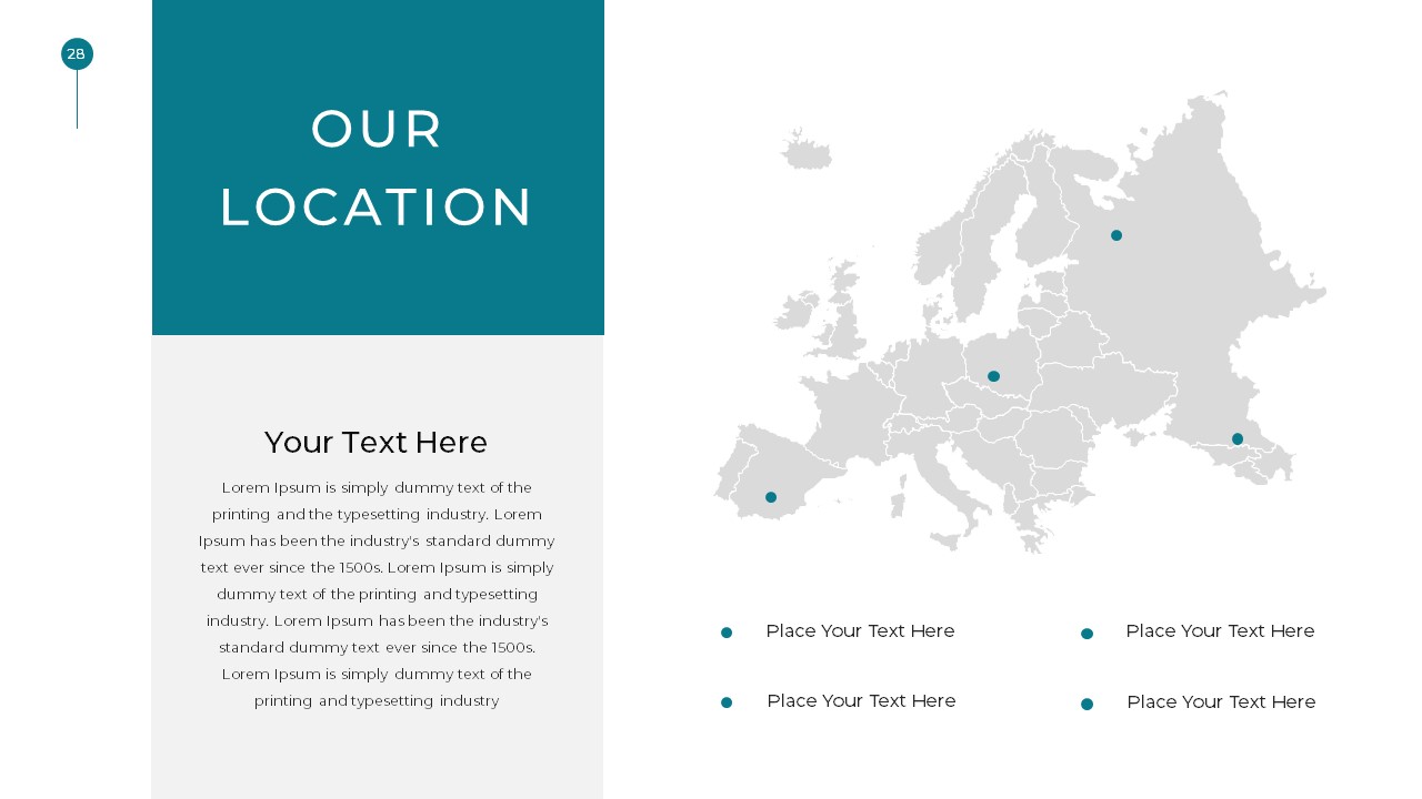 Simple Business Deck PPT Template Location Slide For Presentations