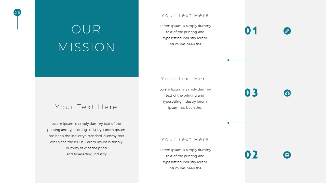 Simple Business Deck PowerPoint Template Mission