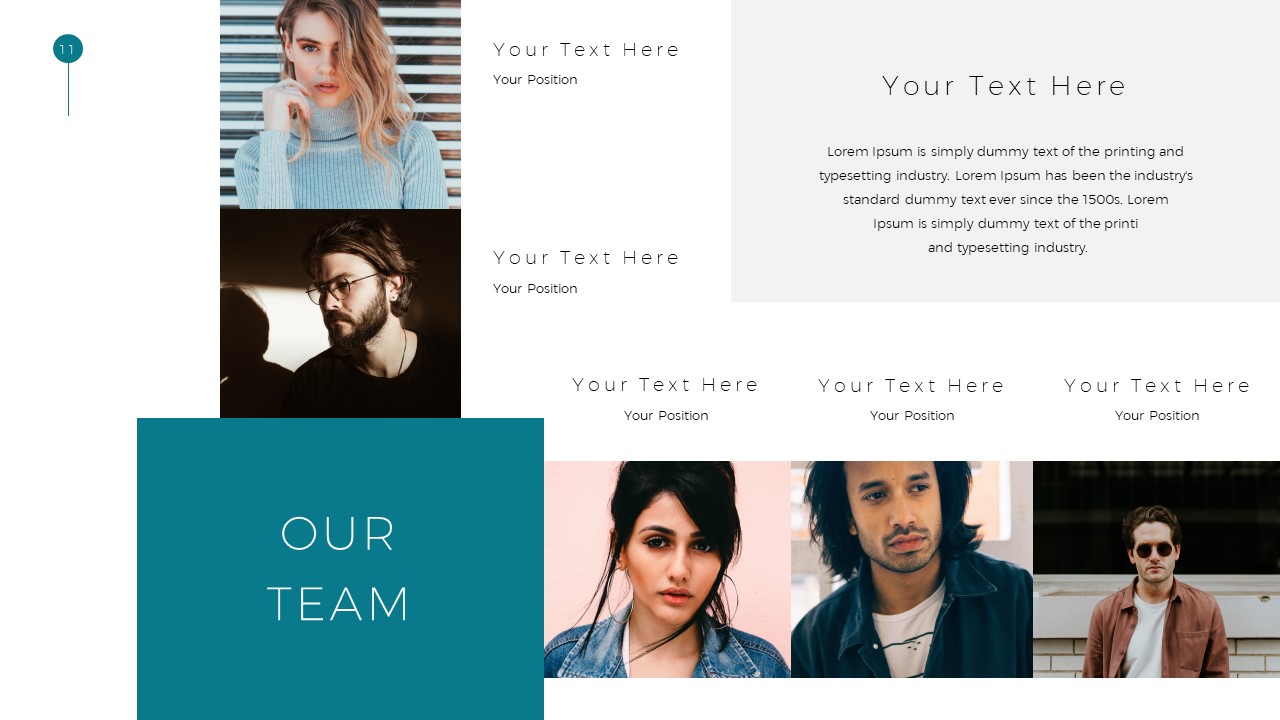 Simple Business Deck PowerPoint Template Team