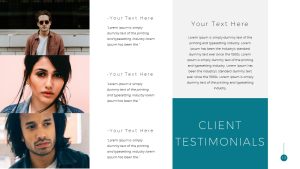 Simple Business Deck PowerPoint Template Testimonials
