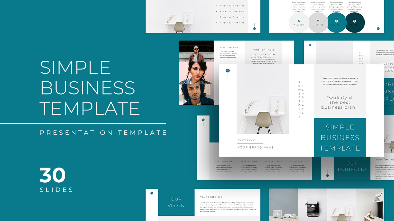 Simple Business Deck Templates for PowerPoint Presentation