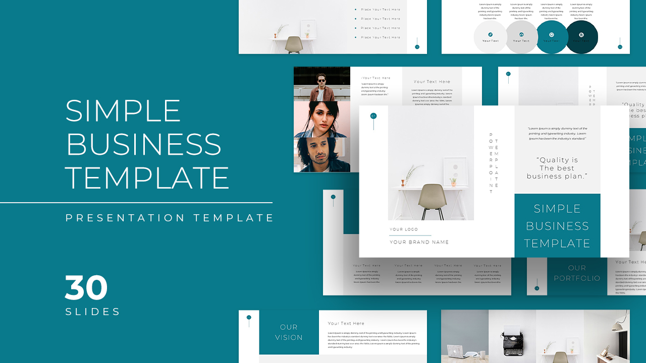 Simple Business Deck Templates for PowerPoint Presentation Featured Image