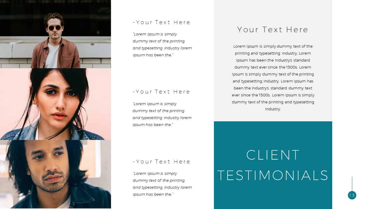 Simple Business Deck Templates for PowerPoint Presentation client testimonials