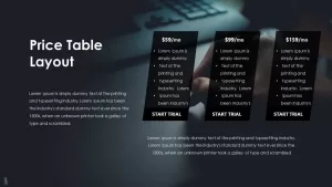 Business PowerPoint Presentation Template price table layout