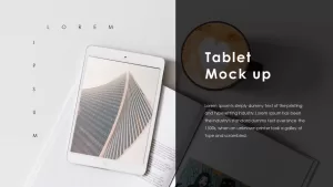 Business PowerPoint Presentation Template Tablet Mockup