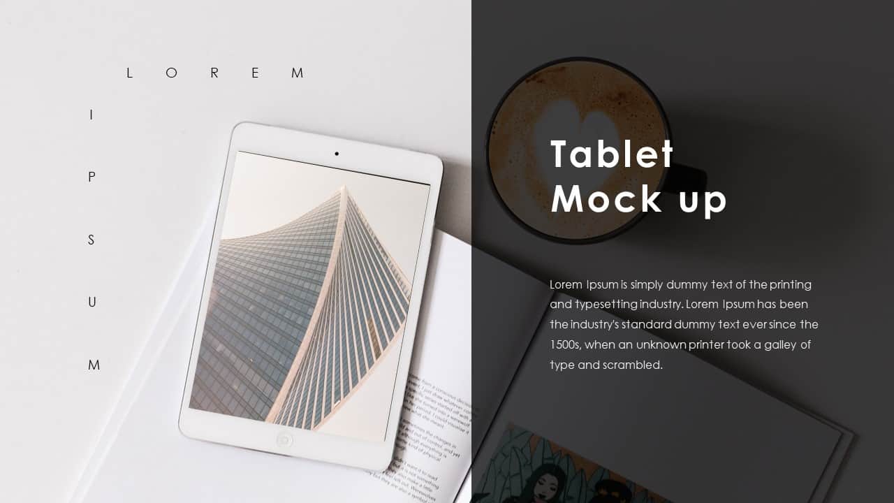Business PowerPoint Presentation Template Tablet Mockup