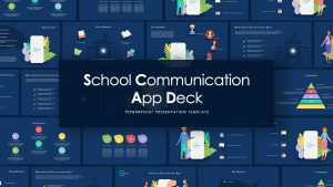 School Communication App Deck Template for PowerPoint Presentation